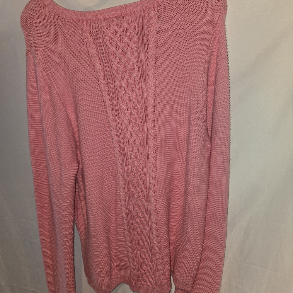 Talbots Pink Crew Neck Sweater with Textural Knit - Picture 5 of 5